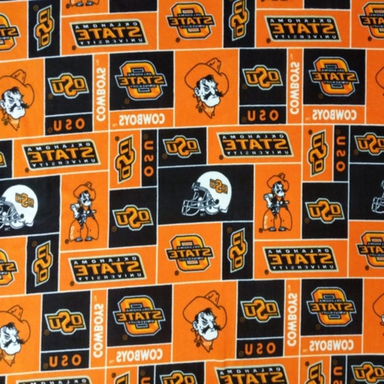 Licensed NCAA Oklahoma State University Block OSU-012 Fabric by the Yard